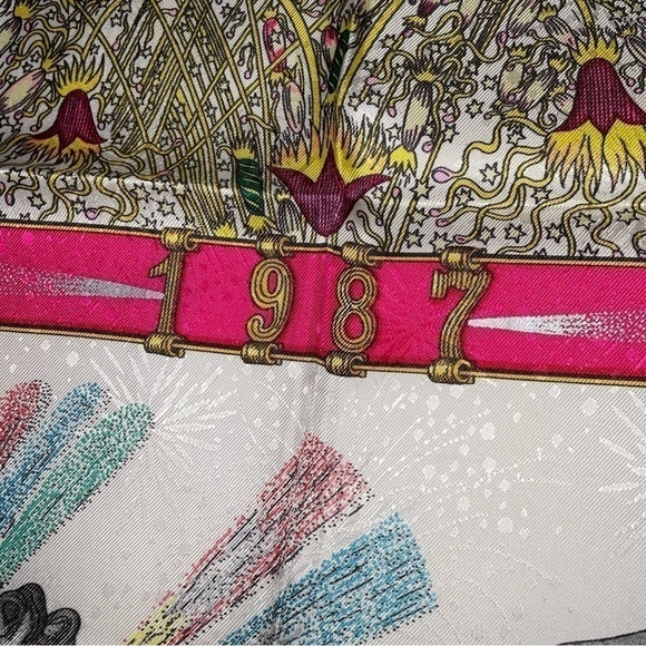 Hermes 150th Anniversary 100% Silk Scarf "Feux d"Artifice " by M. Duchene W/Box - Picture 12 of 16